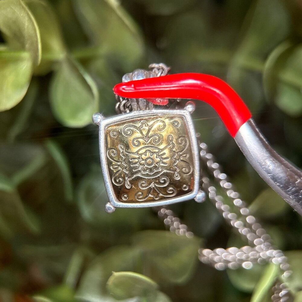 Brighton Multi Strand Two-Tone Square Necklace - Picture 4 of 8